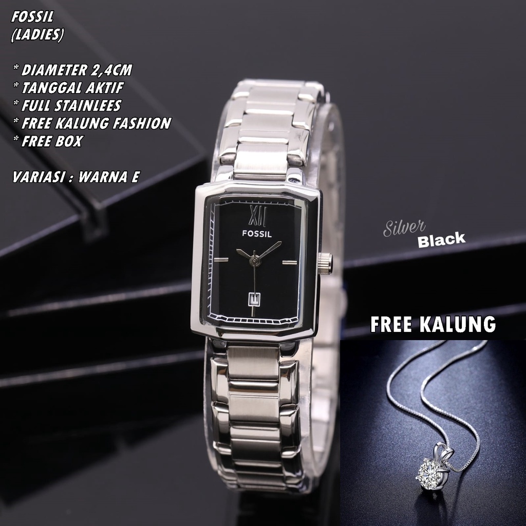 JAM TANGAN WANITA FASHION RANTAI BODY SEGI TANGGAL AKTIF FREE KALUNG