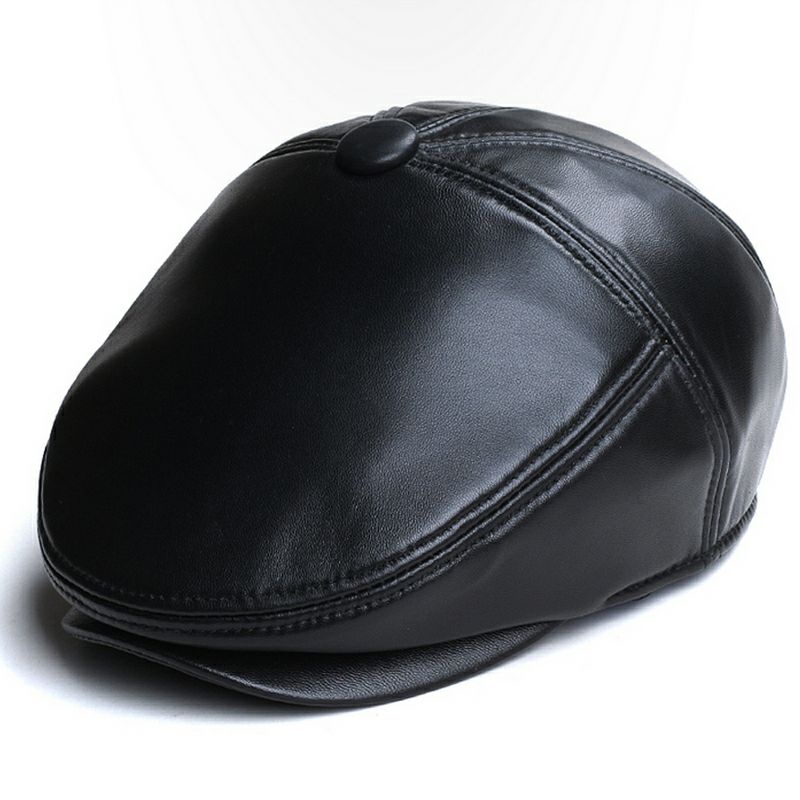 TOPI KULIT ASLI PRIA MODEL PET /TOPI PET KULIT