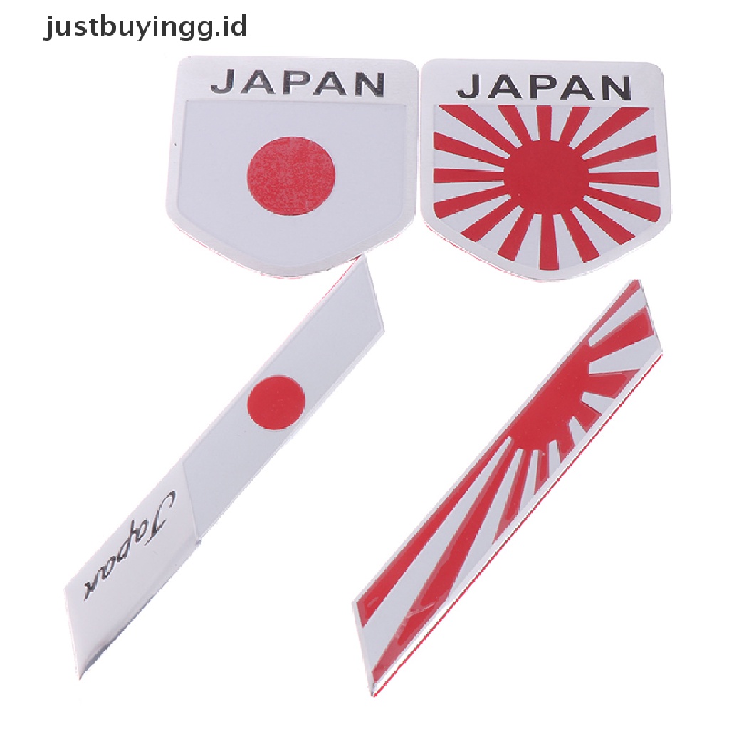 1pc Stiker Emblem Logo Bendera Jepang Bahan Alloy Untuk Dekorasi Mobil / Motor