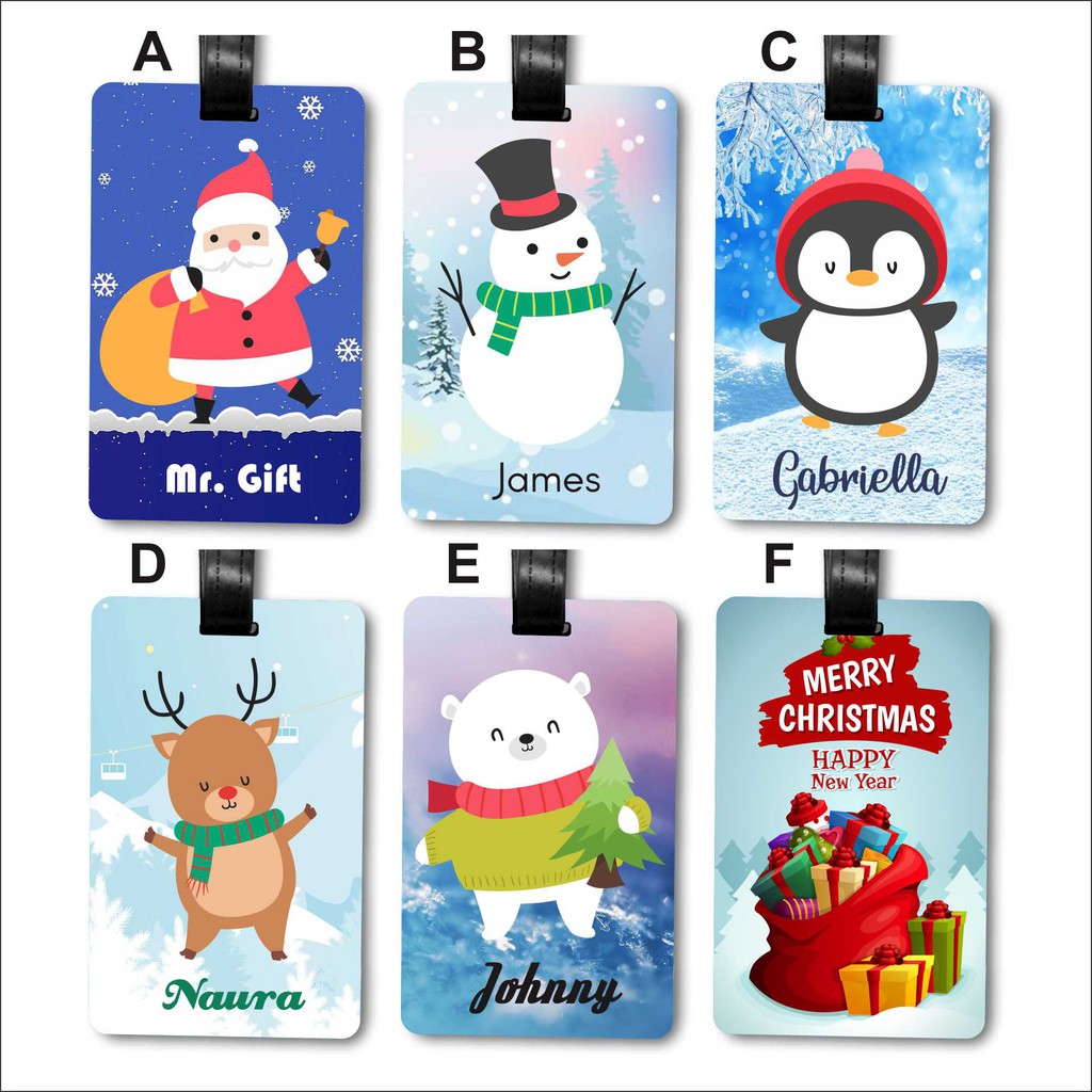 

Bag Tag bahan PVC Card tema Natal/Christmas Souvenir, Hadiah, Kenangan
