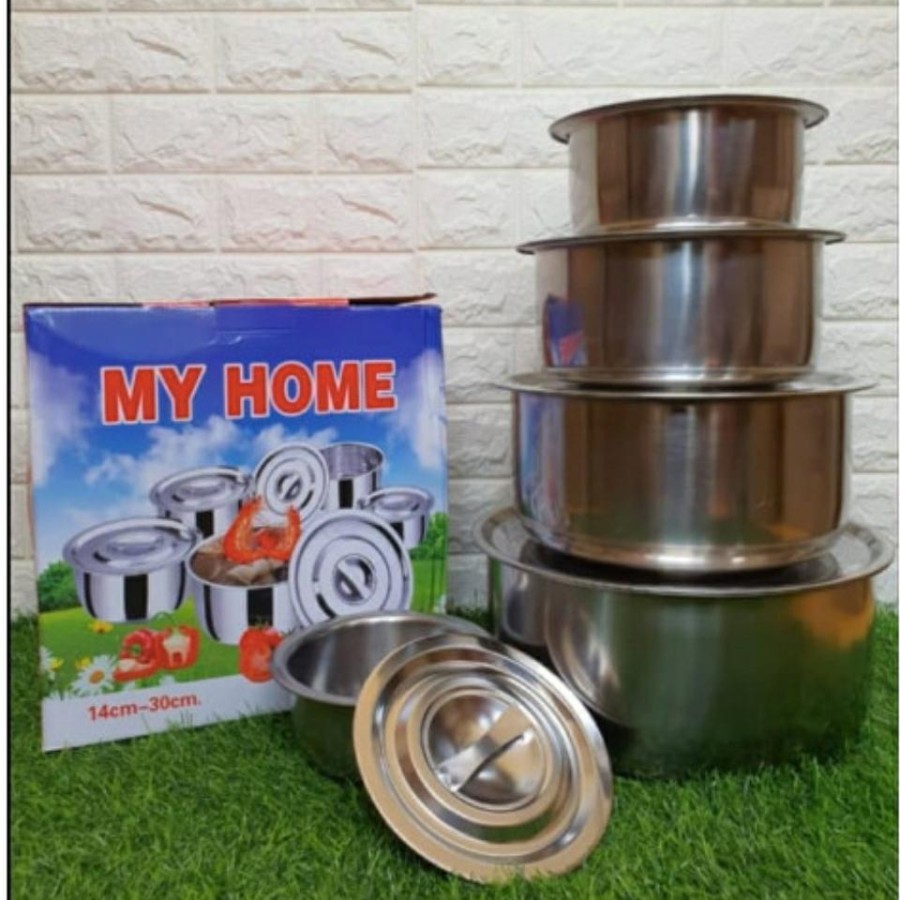 Panci Set 5 Susun Stainless + Tutup Panci My Home