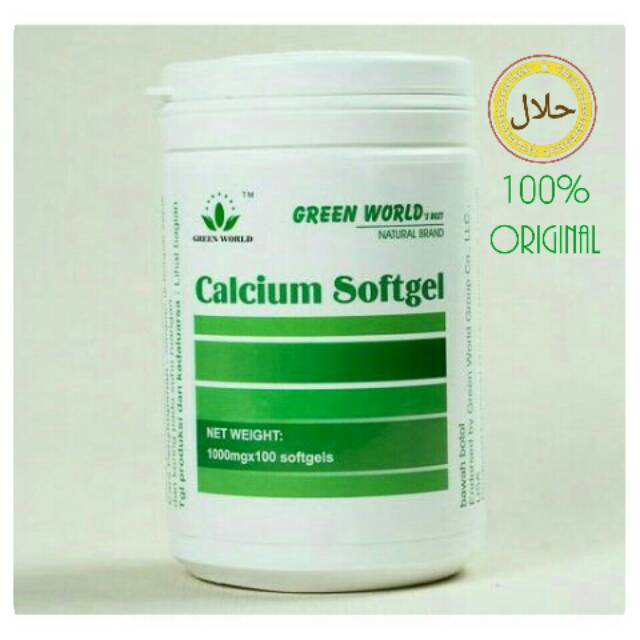 Calcium softgel Green World ahlinya obat osteoporosis