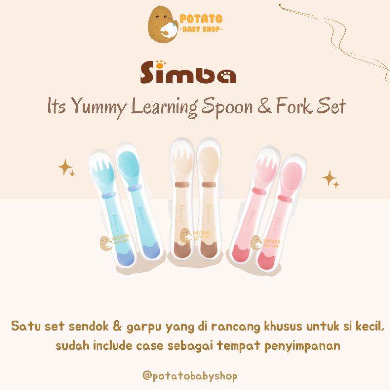 Simba Its Yummy Learning Spoon And Fork Set - sendok garpu