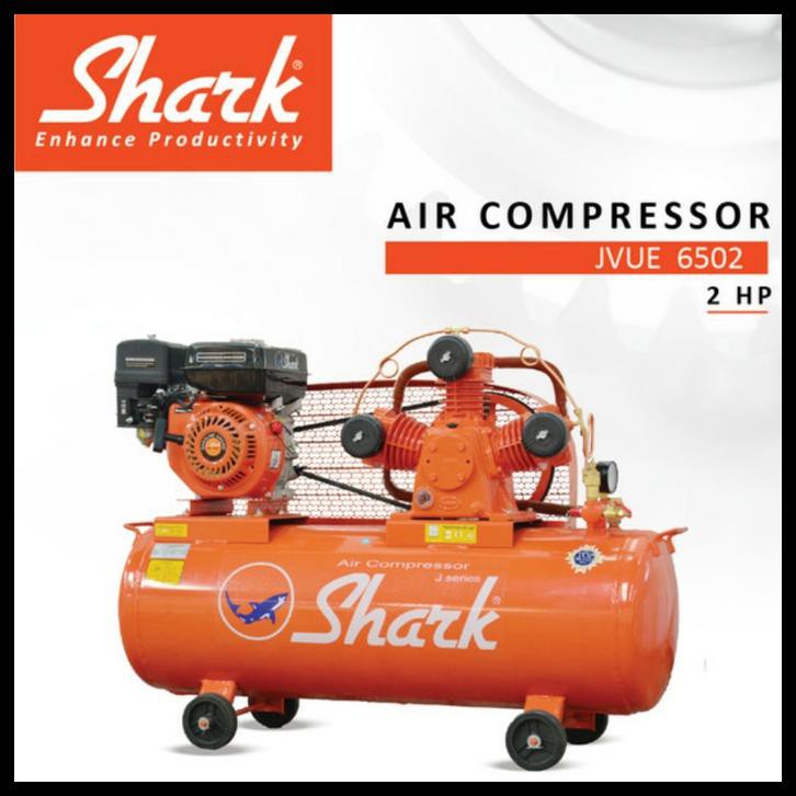 CUCI GUDANG    KOMPRESOR 2 HP TANGKI 100 LITER UNLOADING + ENGINE COMPRESSOR SHARK PNM-172