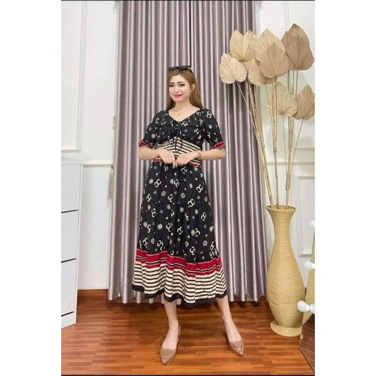 Daster smoke model kerut di dada motif terbaru/kekinian viral/daster kerut dada viral