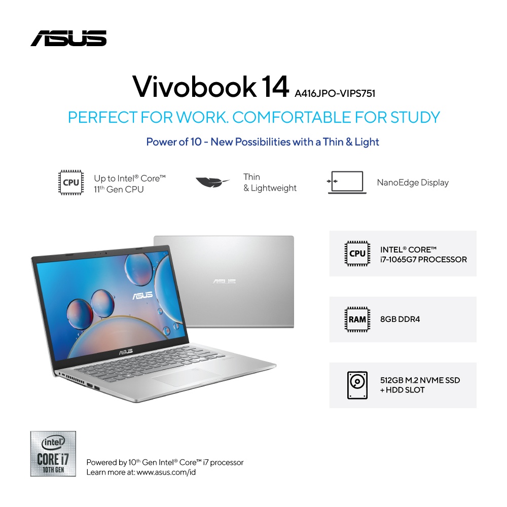 Asus VivoBook A416JPO-VIPS751/Core i7-1065G7/8GB/512GB