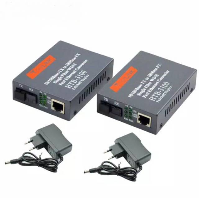 MEDIA CONVERTER NETLINK HTB3100 HTB-3100 AB FO TO LAN 25KM GARANSI