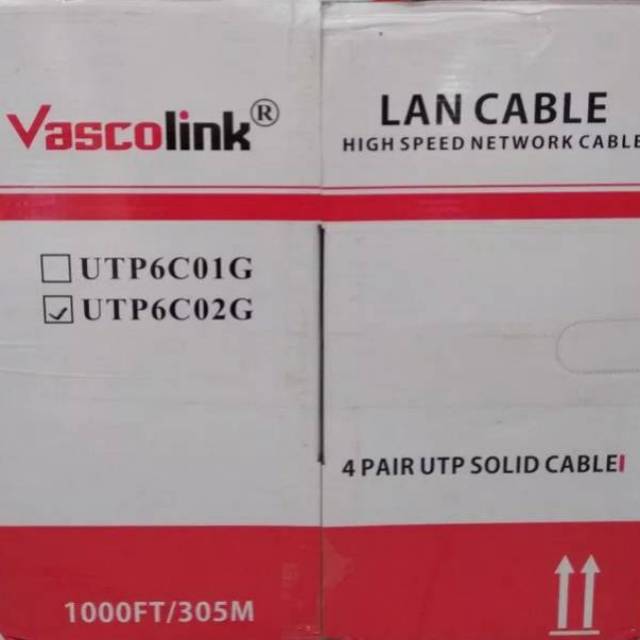 Kabel Lan Cat6 UTP CAT 6 Vascolink Kabel Lan Polos belum dicrimping POE Support