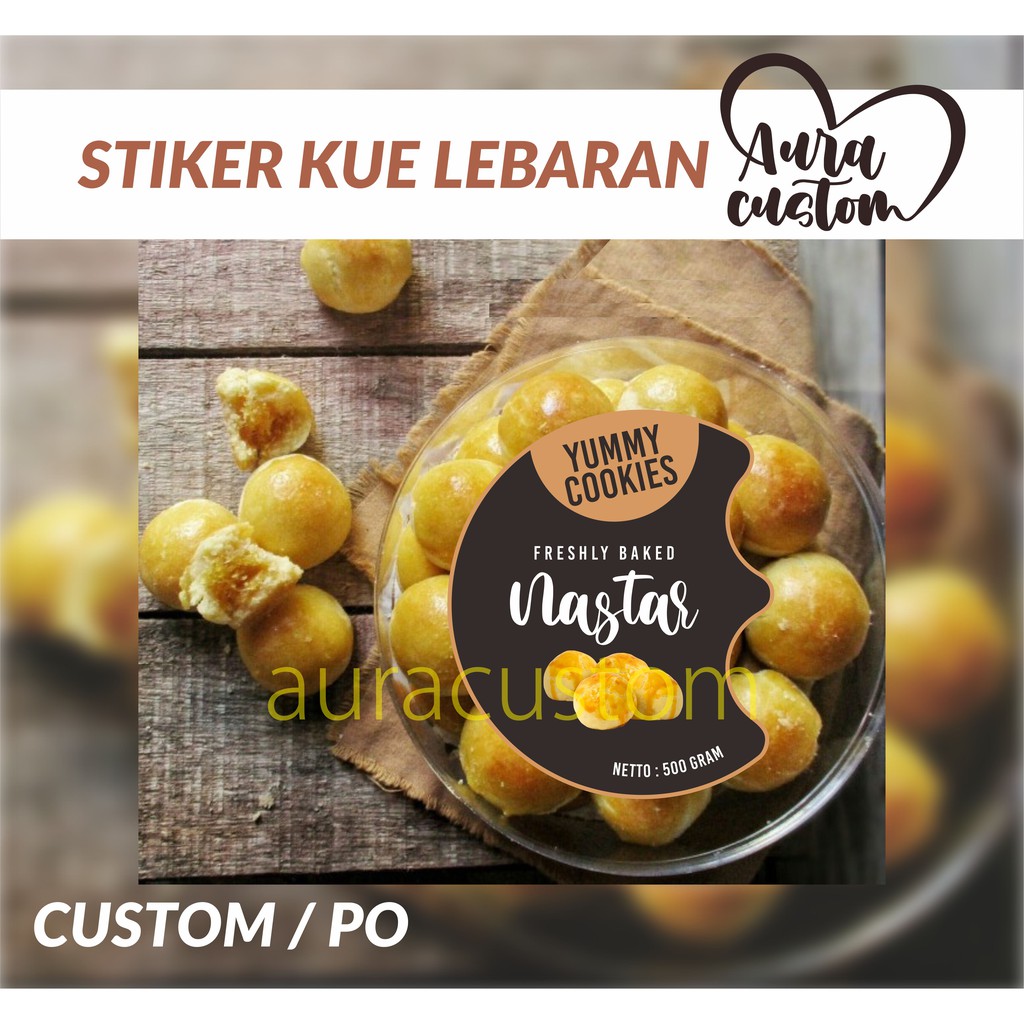 

CETAK STIKER KUE KERING LEBARAN COOKIES BULAT MAKANAN LABEL KEMASAN TOPLES KUE IDUL FITRI