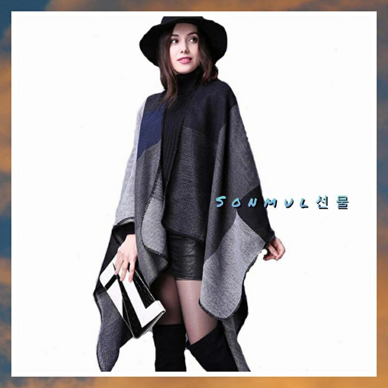 WOMAN WINTER PONCHO CAPE JACKET IMPORT JAKET JUBAH WANITA MUSIM DINGIN