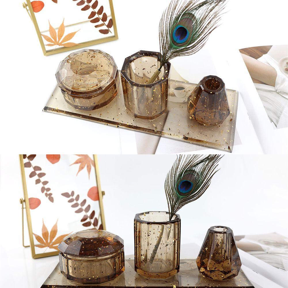 R-flower Resin Cetakan Craft Making Candlestick Vas Silikon Desktop Storage