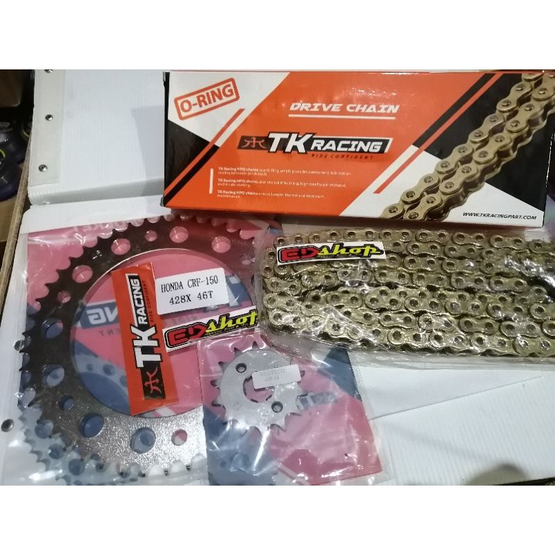 gear SET CRF - FULL TK RACING 428HPO ORING GOLD CRF150 SUPERMOTO CROSS GER GIR BAJA 428 TEBEL NO SSS