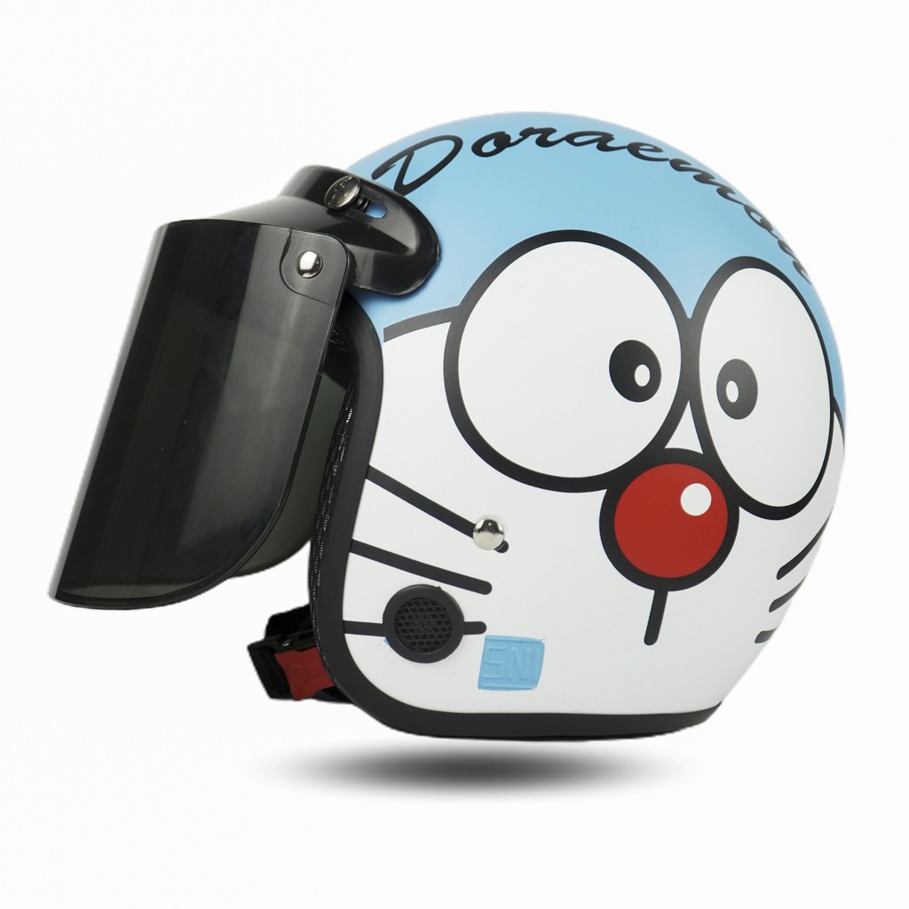 Helm Bogo Dewasa Pria Wanita Helem Retro Motor Sni DORAEMON LOOK