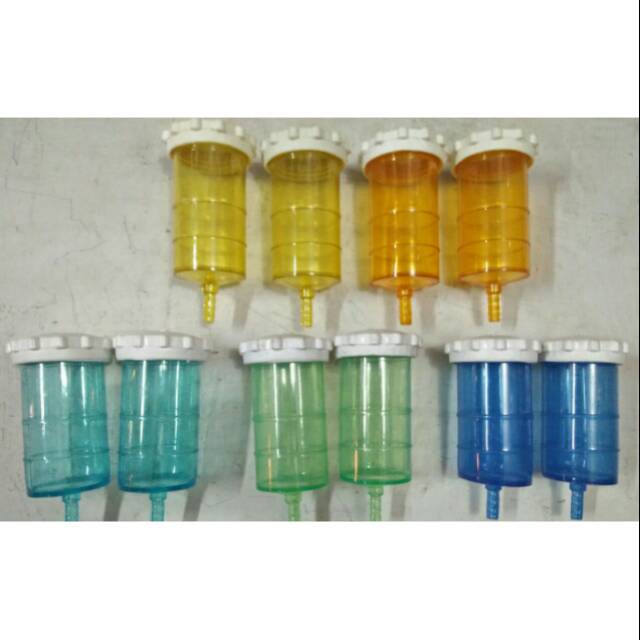 Jual Botol wadah air radiator plastik warna transparan kuning biru