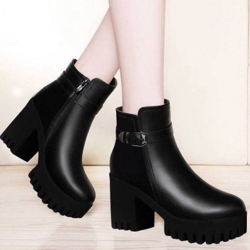 BT29 SEPATU ANKLE BOOTS IMPORT WANITA KOREA BRITISH INGGRIS MARTIN ORIGINAL VELVET HANGAT