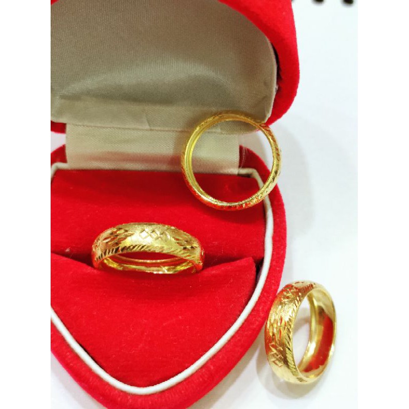 CINCIN BANGKOK UKIR MODEL EMAS ( PERAK 925 ) LAPIS EMAS 24K