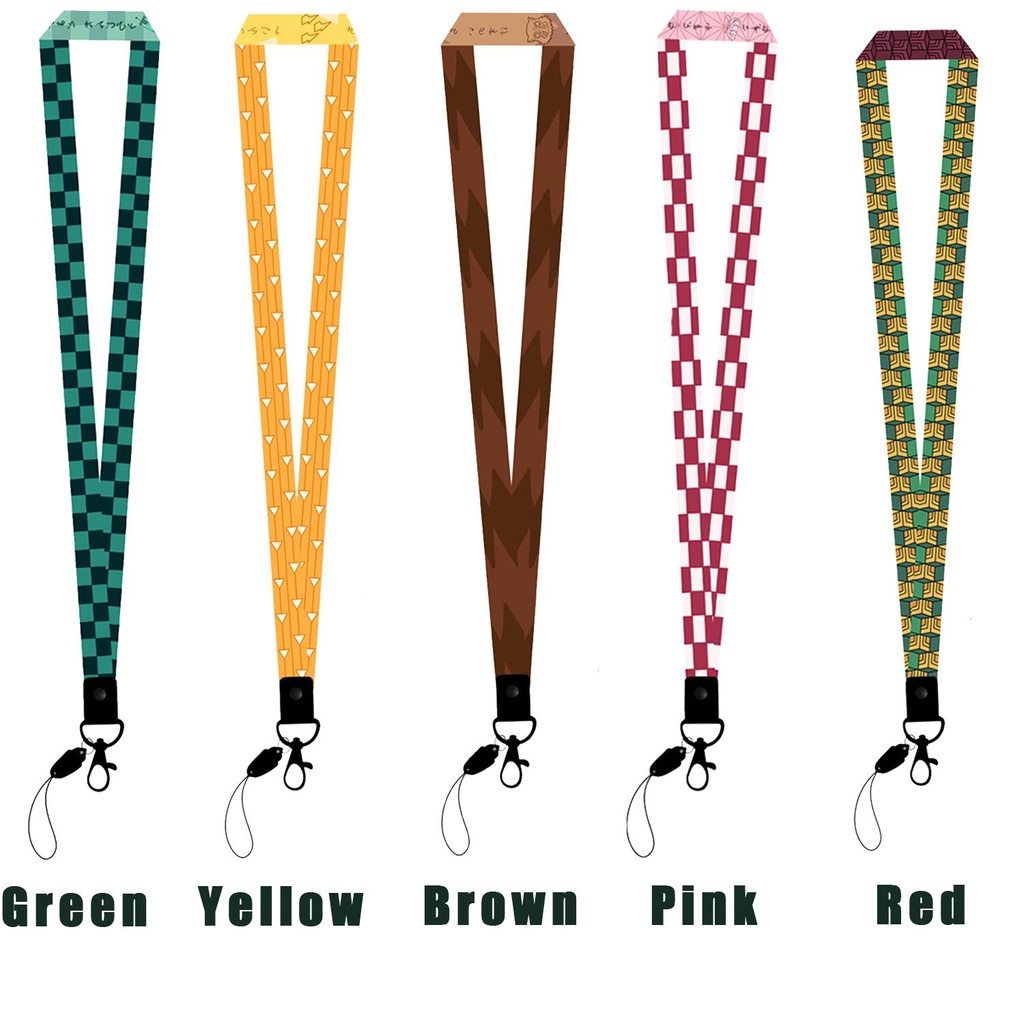 TOP Cosplay Multicolor Anime Lanyard Kimetsu Keychains Demon Slayer Hanging Anime Lanyard ID Card Holder Men Neck Strap No Yaiba Women/Multicolor