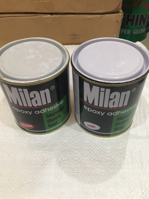 Lem Epoxy Milan / Exopy adhesive / Lem kayu &amp; besi / Resin + hardener