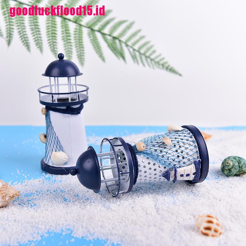 {LUCKID}LED light metal lighthouse anchor mediterranean decorative home nautical decor