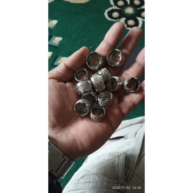 RING ALPAKA WARNA PERAK BIJIAN