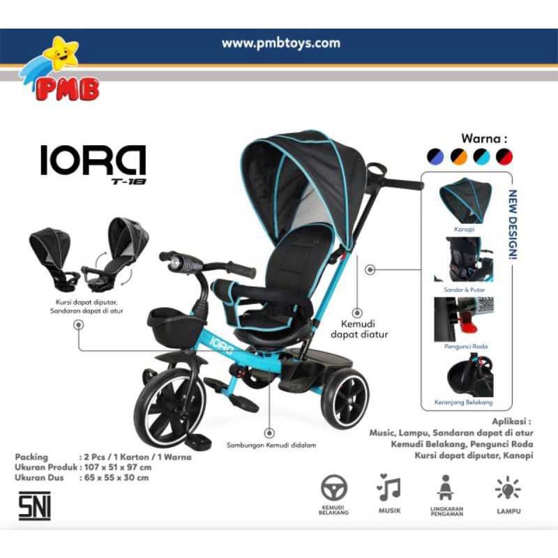 Sepeda Roda Tiga PMB IORA T17 &amp; T18 tricycle murah , sepeda anak , sepeda balita termurah