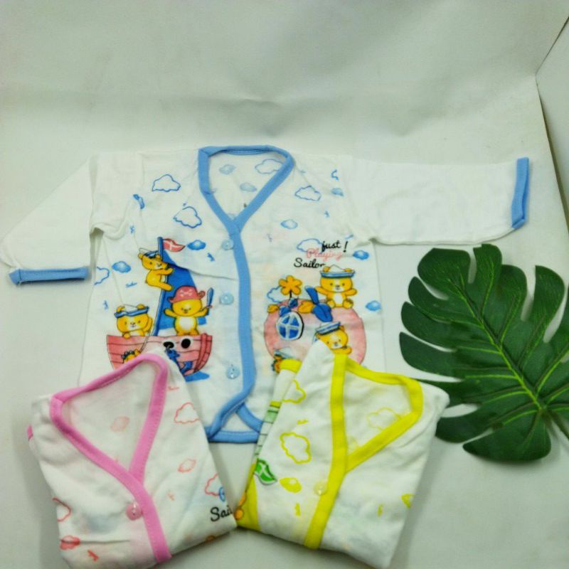 Baju Bayi Lengan PANJANG 0-3 Bulan Boboko Sablon OB Newborn Baju Tangan PANJANG