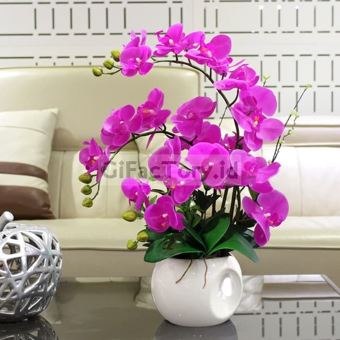 [ X-B474 ] Bunga ANGGREK LATEX  / ANGGREK BULAN PUTIH / Anggrek Artificial / Orchid