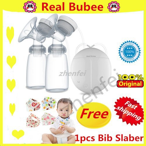 Free Bib Real Bubee Pompa ASI Elektrik Otomatis dengan double/singlel Botol Susu Breastpump Pump ASI