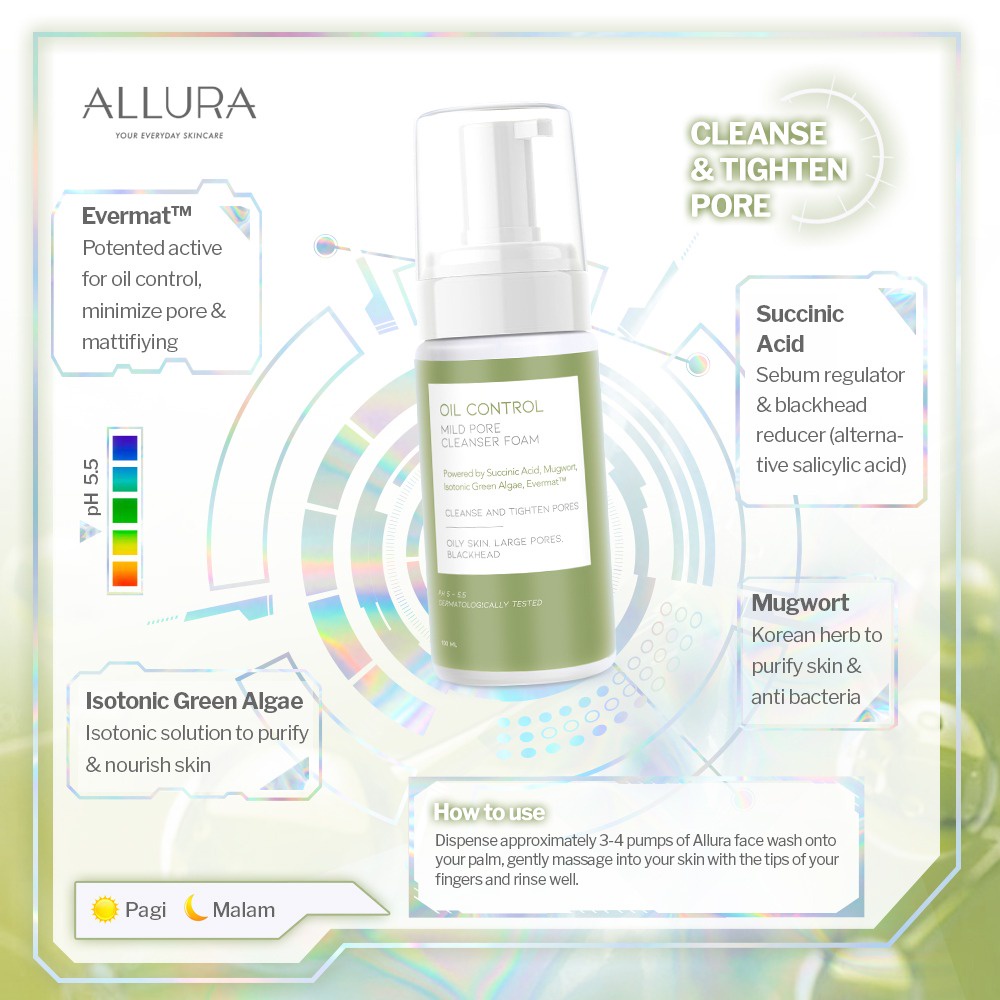 ALLURA Cleanser Foam Hydralife / Oil Control / Glowing / Acne Buster - 100gr