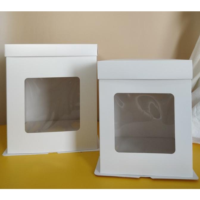 

[COD] Box Cake Kotak Dus Kue Tart Tinggi Plus Pita (10 inch) 31*31*34.5 [COD]