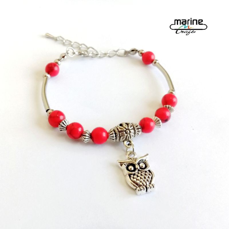 gelang batu pirus merah