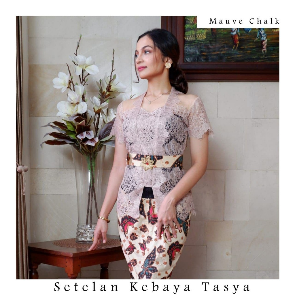 setelan kebaya bali brokat rang rang modifikasi tasya kebaya modern wisuda pesta-bright olive