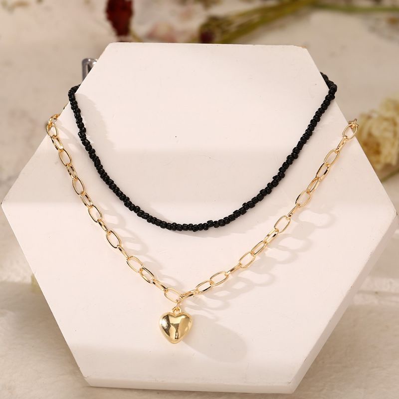 Kalung 2 Lapis Kalung Manik Manik Necklace Liontin Love