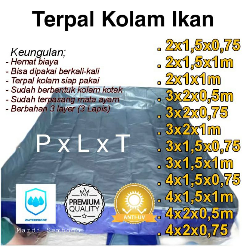 High Pres Kolam Terpal Kolam Ikan kotak A12 A8 A5 lele Tebal 300x200x100 200x100x100 2x1x1 2x3x1