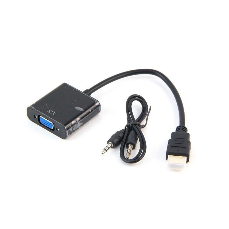 Jual KABEL CONVERTER HDMI TO VGA + AUDIO KABEL HDMI DILENGKAPI PORT