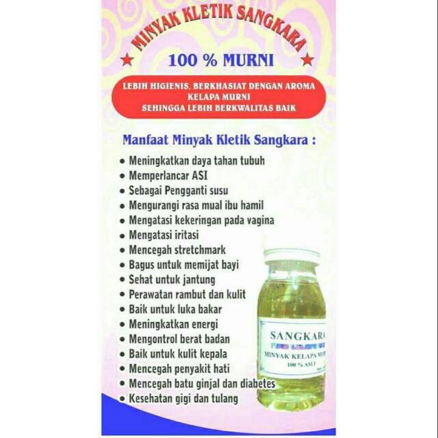 

Minyak kelapa asli Sangkara