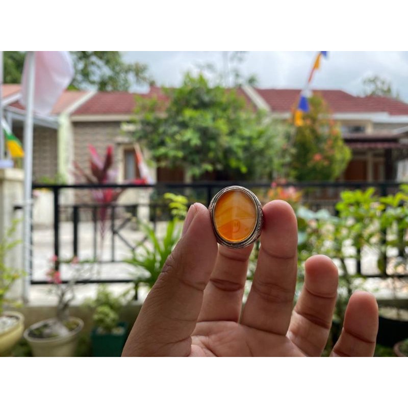 Natural Batu Junjung Derajat Ring Alpaka