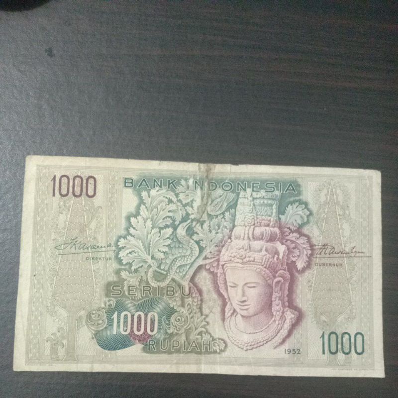 uang kuno 1000 rupiah seri budaya 1952