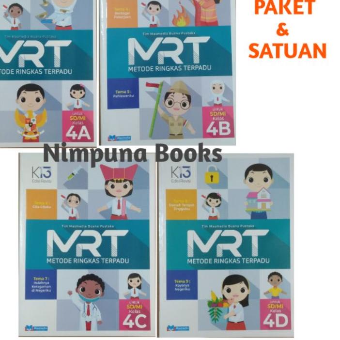 Miliki Buku MRT Seri 4A 4B 4C 4D Metode Ringkas Terpadu , untuk SD/MI kelas 4 semester 1 & 2 sesuai 