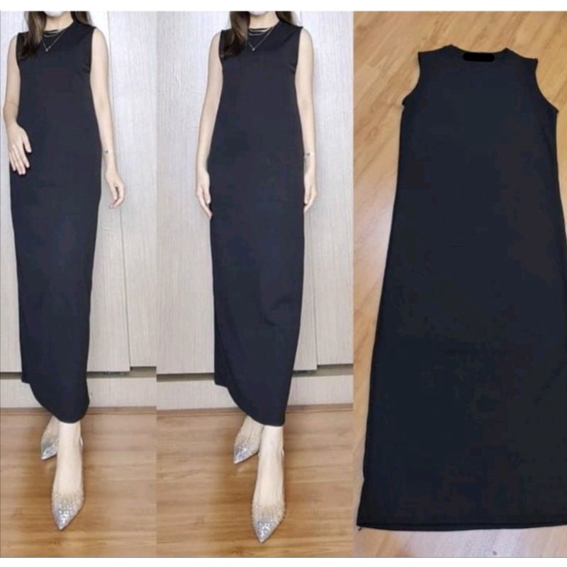 Inner spand rajut gamis/inner rajut dalaman tanpa lengan size L & size XL