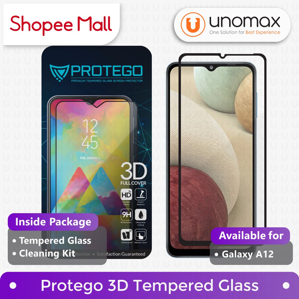 Tempered Glass Samsung Galaxy A12 Protego 3D Full Cover Screen Protector
