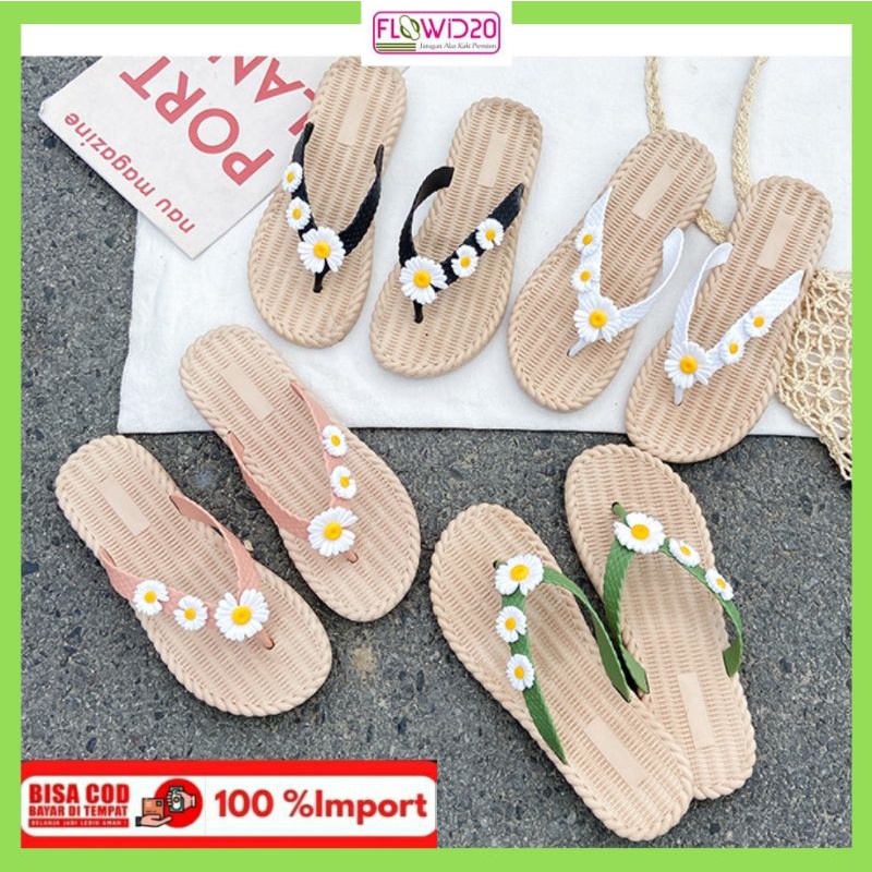 sandal japit import sandal 113 sandal karet japit bunga