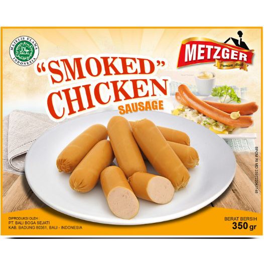 

SMOKED CHICKEN METZGER SMOKED CHICKEN SAUSAGE (HALAL) 350GR
