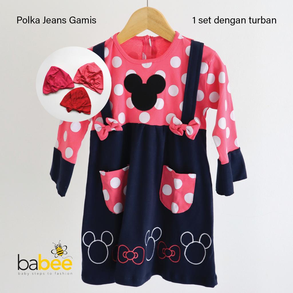 1-2 tahun Premium Gamis Katun Jepang RENA / litte bee / polka jeans / laura / ZOYA Setelan Gamis Baju Muslim Hijab Lucu Fashion Anak Bayi Perempuan Cewek Terlaris Terbaru