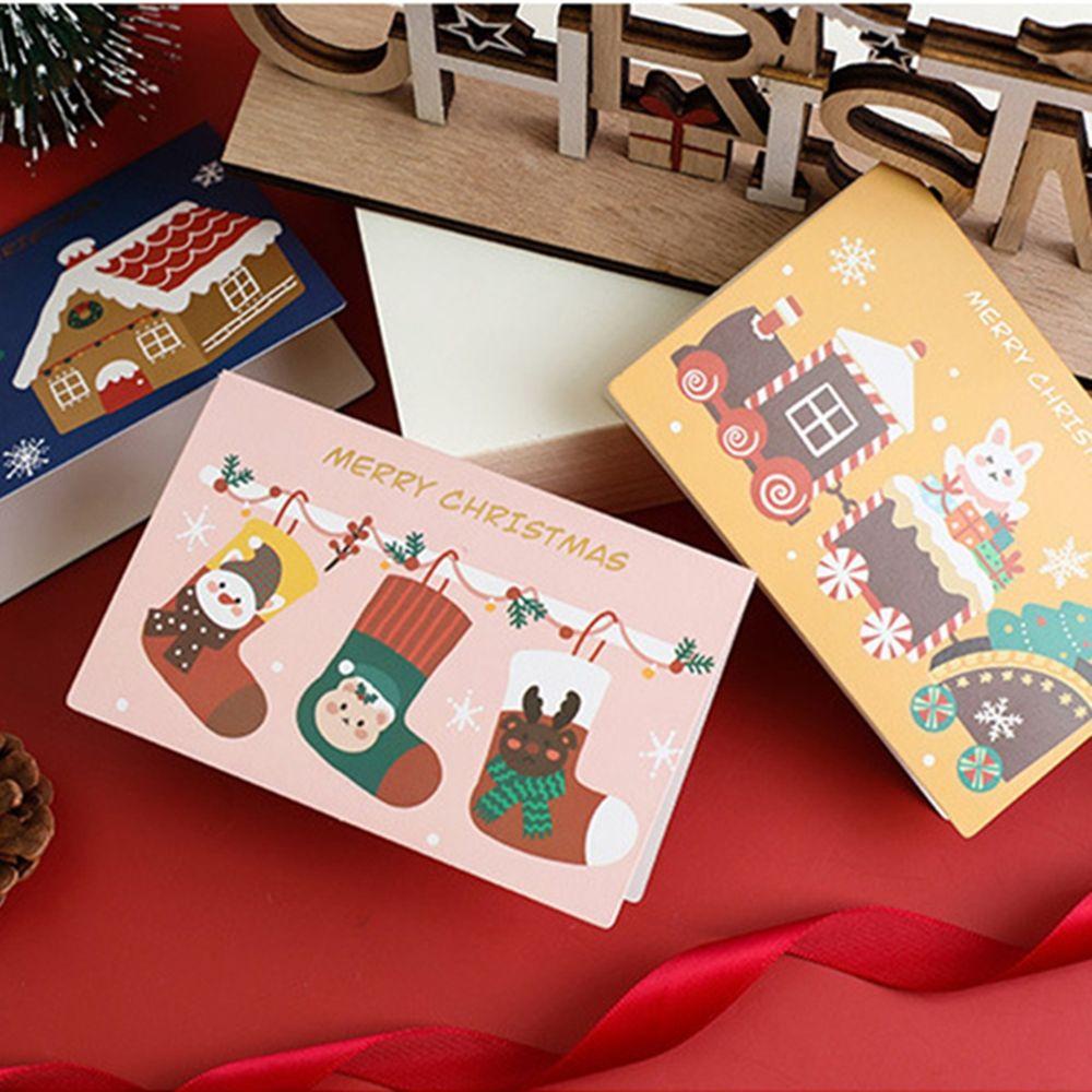 R-flower Christmas Greeting Card Stiker Perlengkapan Pesta Bronzing Card Dengan Amplop Berharap Kartu Pesan