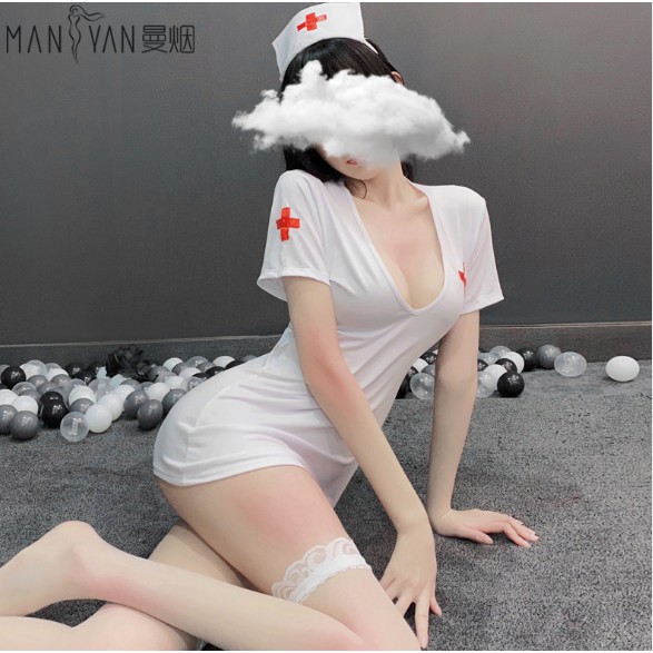 LI-01 nurse sexy perawat lingerie baju tidur wanita seksi cosplay