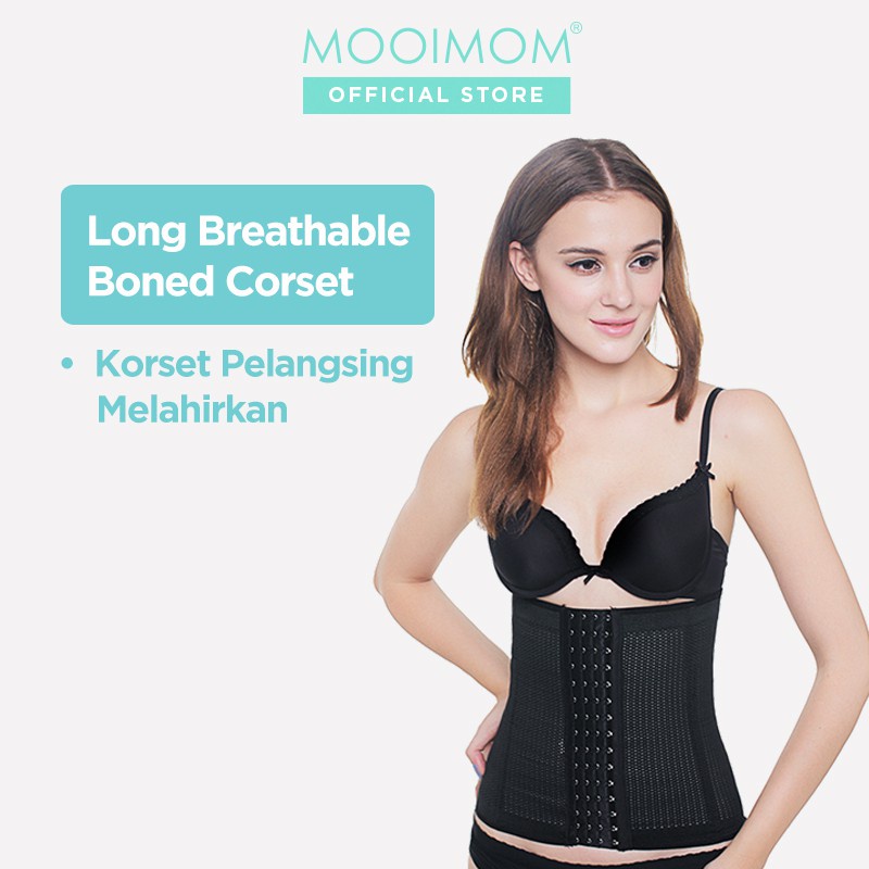 Makassar ! Mooimom Long Breathable Boned Corset Pasca Melahirkan