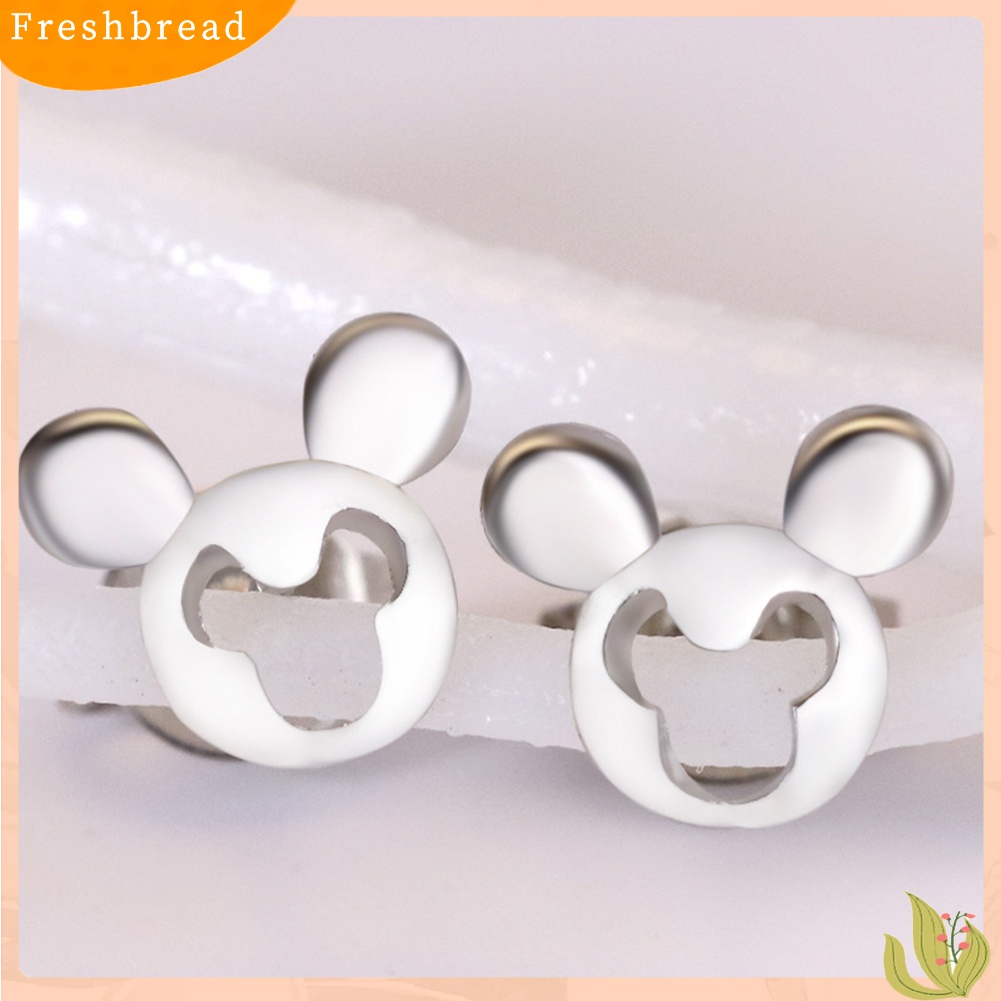 Terlaris Cute Hollow Mickey Mouse Charm Ear Stud Earrings Women Jewelry Birthday Gift