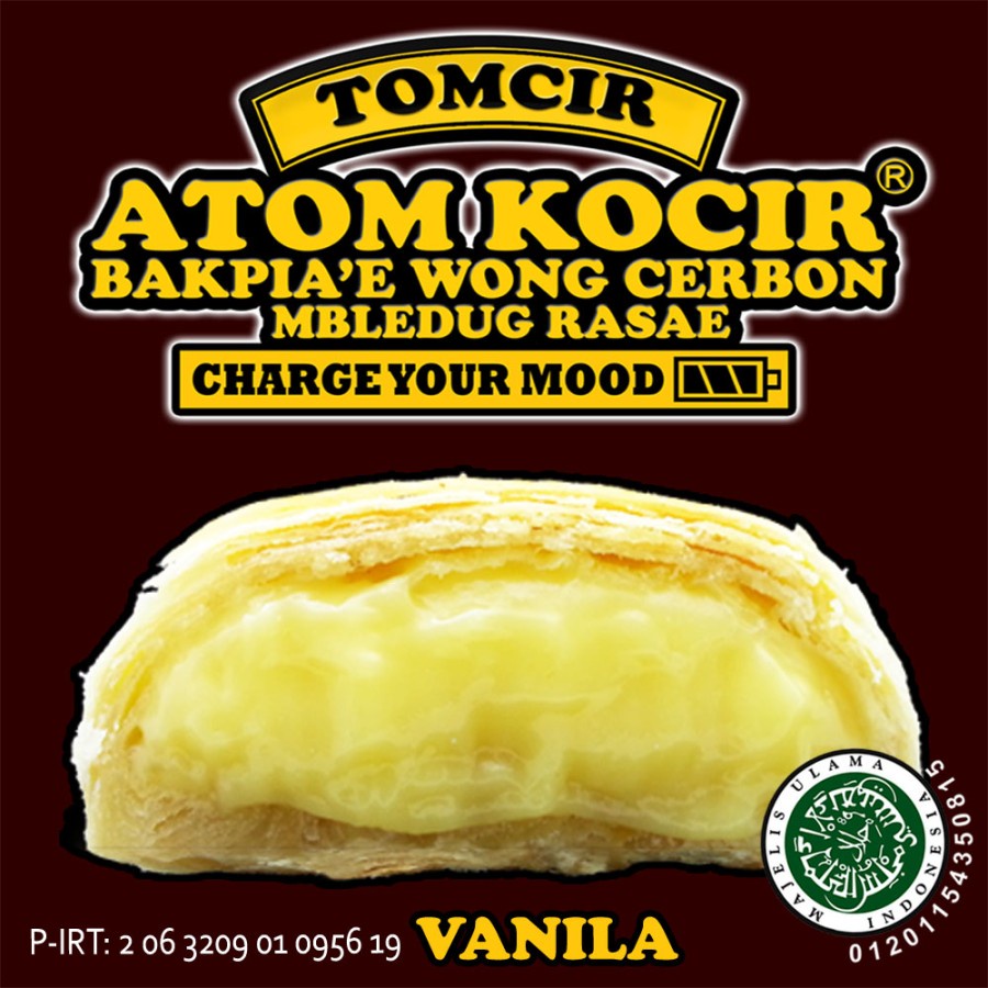 

Tomcir Atom Kocir Vanila Bakpia Cirebon 1 pack isi 5