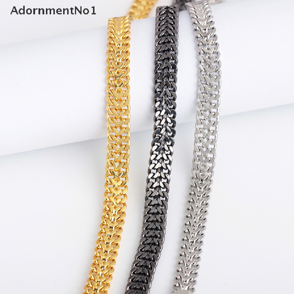 (AdornmentNo1) Gelang Tangan Rantai Stainless Steel Mewah Gaya Hip Hop Untuk Pria